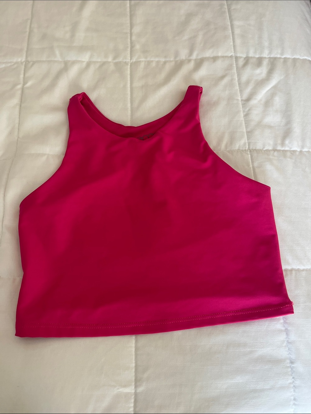 Ecco Hot Pink High-Neck Crop Tank